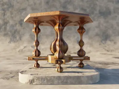 PBR Gothic style Table  Low-poly 3D model