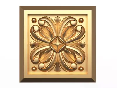 Rosette Carved Decoration CNC 019 Low-poly 3D model