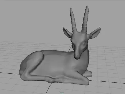African Antelope Low-poly 3D model
