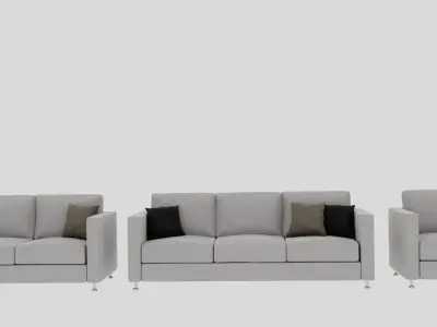 pack 2 couch and armachair  3D model