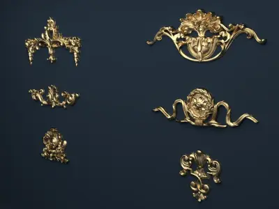 Classic decor ornament v-3D model07 3D model