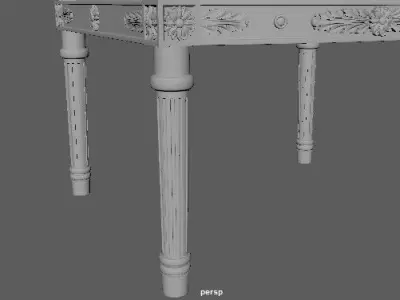 armchair ornate chair with gold trim 3D model