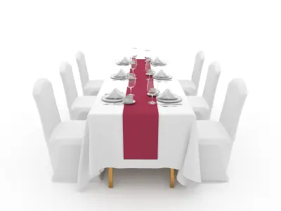 Banquet Table and Chair 108 3D model