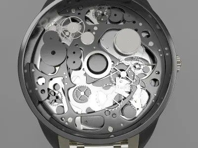 Watch Model with gears and parts 3D model