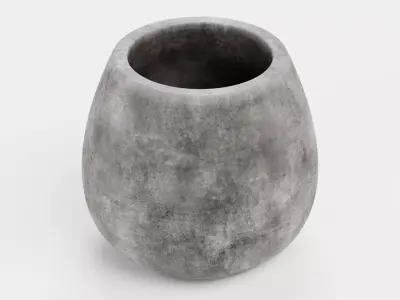 -Concrete Flower Pot V1- 3D model