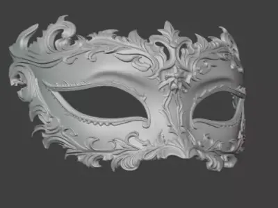 Luxury Venetian Masquerade Mask Ornate Dual Color 3D print model
