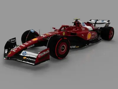 F1 Ferrari SF-25 Low-poly 3D model