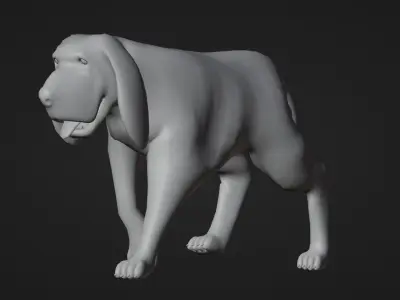Low poly - Stylized dog - Bloodhound  Low-poly 3D model