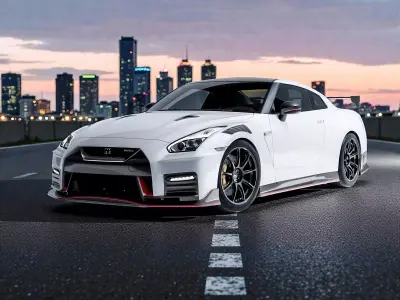 Realistic White Racing Supercar High Detail 3D Model 3D print model