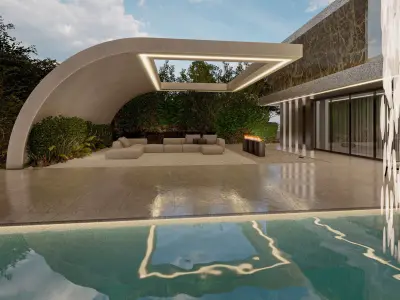 Modern Luxury Cliffside Villa Exterior - Lumion  Scene 3D model