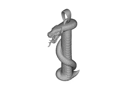 High Detail Snake Letter I Pendant Sculpted 3D Print Model 3D print model