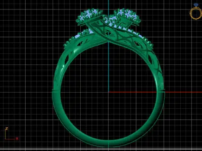 Two Head Women Ring 3DM Womens Ring 3d models 3D print model 3D print model 24