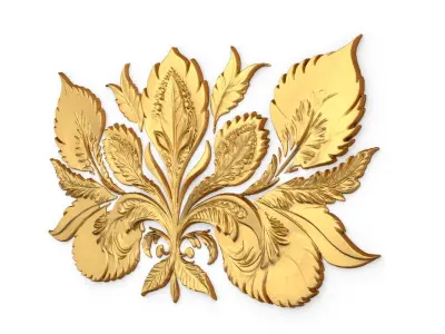 feather decor set wall mural 06 3D model