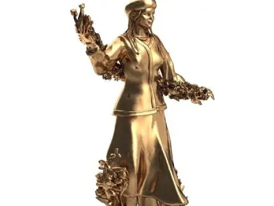 Kirgizia Statue 3D model