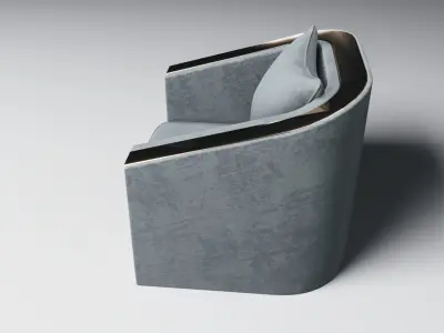 3D Brass And Grey Modern Armchair 3D model 3D model
