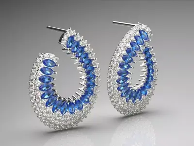 luxury jewelry earring je0107 3D print model