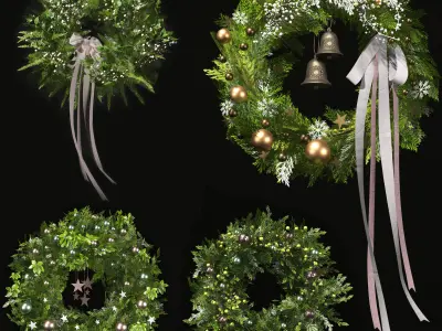 Christmas Decoration 02-Green Wreath 3D model