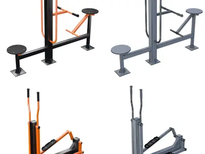 Outdoor fitness equipment 01 3D model