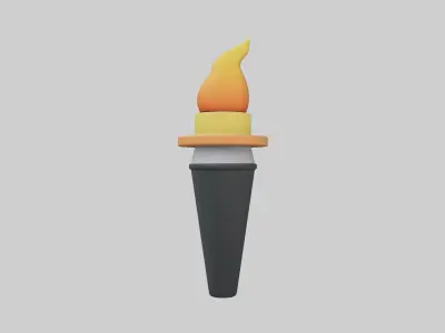 Torch Icon v1 001 Low-poly 3D model
