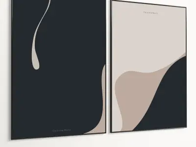 Plaster Two Photo Frame 528 Low-poly 3D model