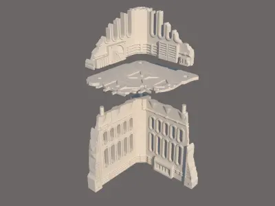 Sci-fi Factory Ruins Sample model Free 3D print model