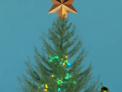 Detailed Christmas Tree or Pine Tree for Blender  Low-poly 3D model