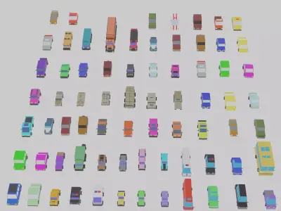 Low Poly City Vehicles car 72 Low-poly 3D model