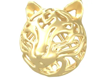 Abstract Cat Head Shape Decoration v1 005 Low-poly 3D model