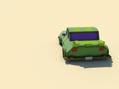poly car Low-poly 3D model