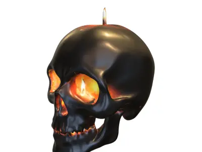 Burning Skull Candle 3D model