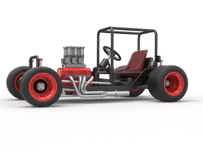 Vintage Supermodified stock car Base Scale 1 to 25 3D print model