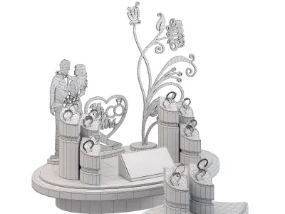 Stylish jewelry showcase 3D model