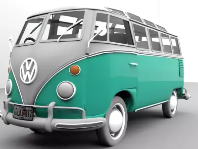 Volkswagen Samba T1 Bus 3D Model Low-poly 3D model Low-poly 3D model