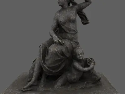 statue 1 of woman holding child 3D model