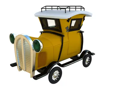 3D Cartoon Vintage Car Toon Old Car Low-poly 3D model