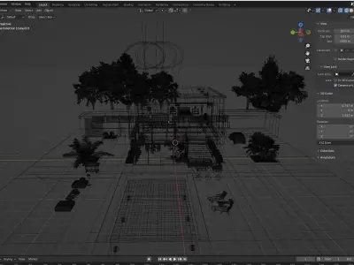 Modern house  Low-poly 3D model