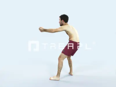 Flow 15K Beach Receiving Sports Man Low-poly 3D model