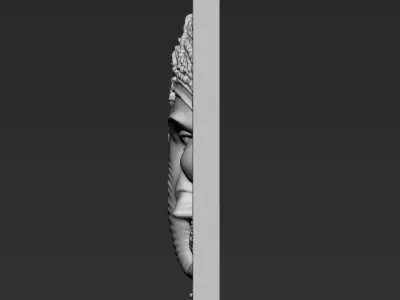 Ganesha Head with Flowers Background A6 3D print model