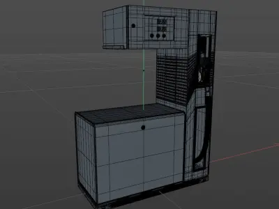 Gas station close-up with filling pistols 3D model