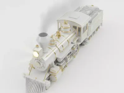 Classic Steam Train Low-poly 3D model
