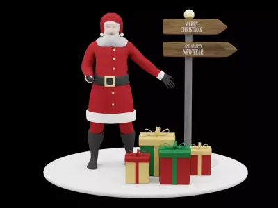 Christmas Santa Claus Low-poly 3D model