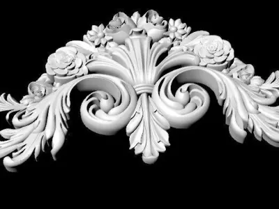 Central decor ornament for furniture 3D model 916