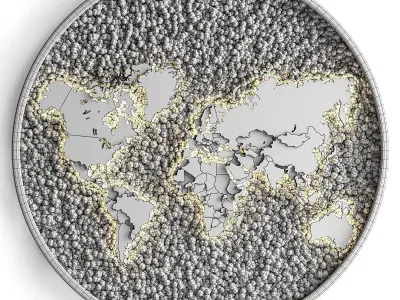 Vertical garden world map 3D model