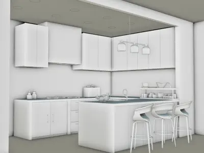 kitchen set 1 Low-poly 3D model