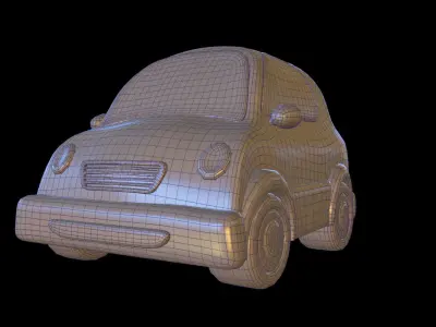 car emoji icon  Low-poly 3D model