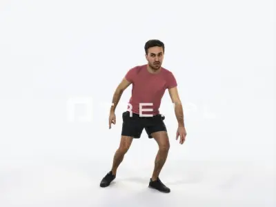 Flow 09E Football Changing Direction Sports Man Low-poly 3D model