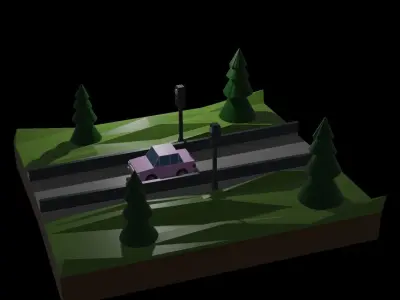 Low Poly Cute Car Game Assets Low-poly 3D model