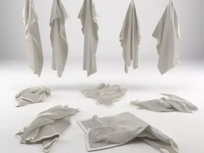 Towel Collection 3 towels - towels 3D model