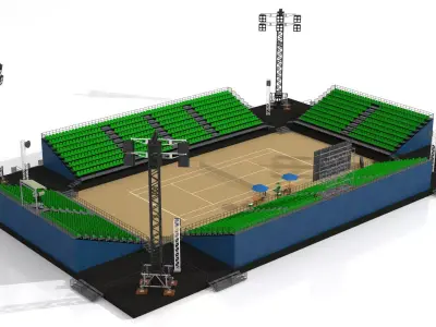 Tennis Stadium Low-poly 3D model