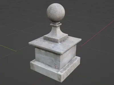 Stone Pillar - Photo-scan with retopologized mesh Low-poly 3D model